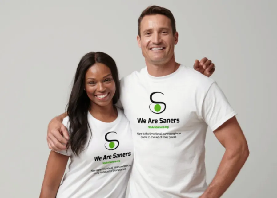 Saners climate activist t-shirt unisex Zazzle store