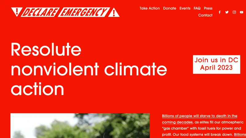 Declare Emergency webpage